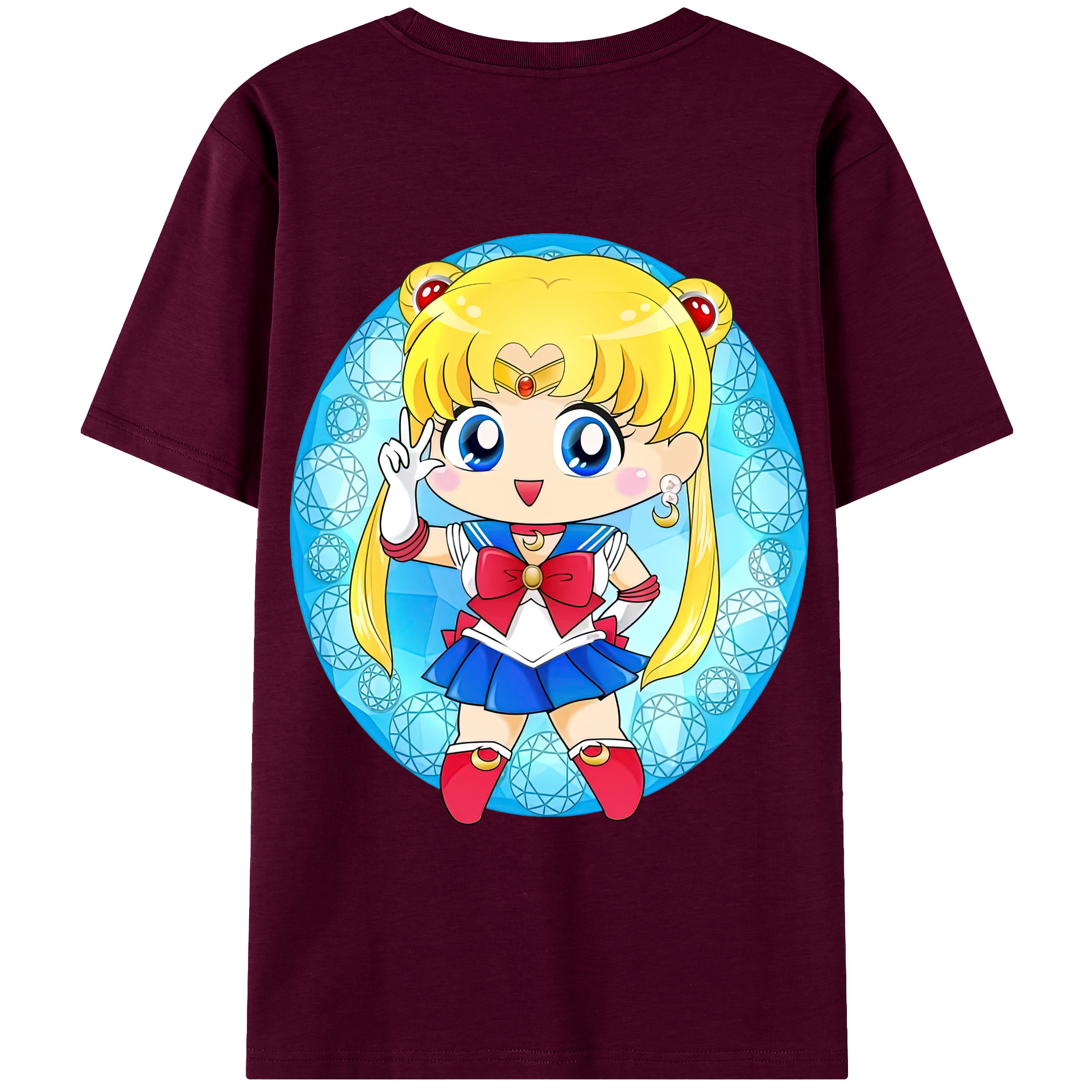 （画像用） 美少女戦士セーラームーン 月野 うさぎ つきの うさぎ Sailor Moon Tsukino Usagi レディース半袖Tシャツ(バックプリント)